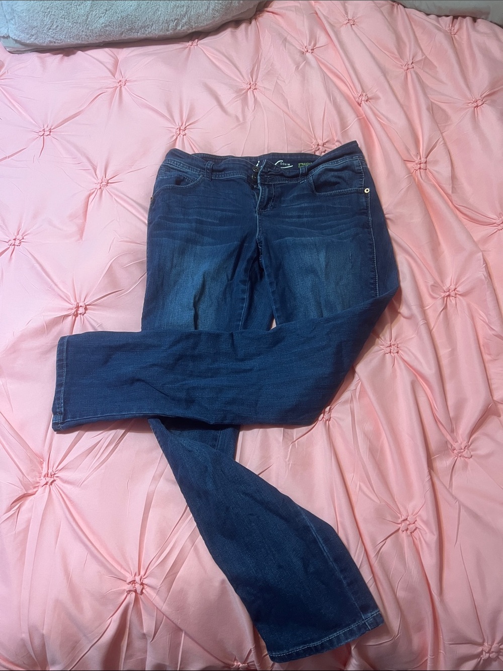 INC International Concepts Dark Blue Straight-Leg Jeans
